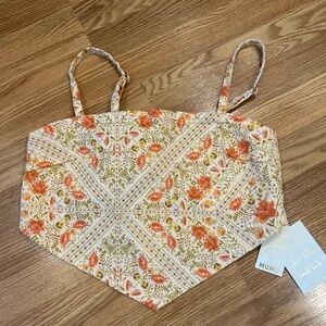 New‎ Show Me Your Mumu floral corset Halter Top Adjustable Strap sz small
